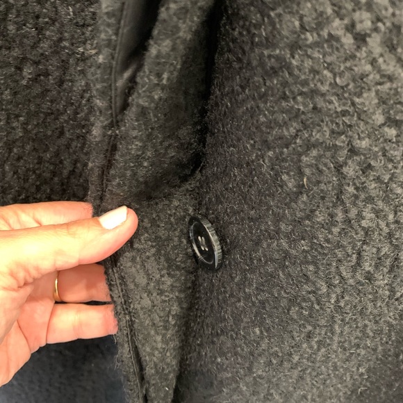 Gianni Feraud long black coat with faux fur trim. Size 8 - Picture 5 of 6